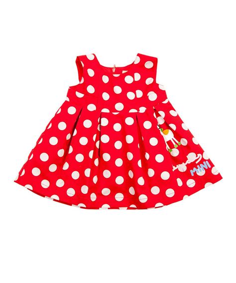 Red Polka Dot Dress With Pony Motif Infant Toddler And Kids Red