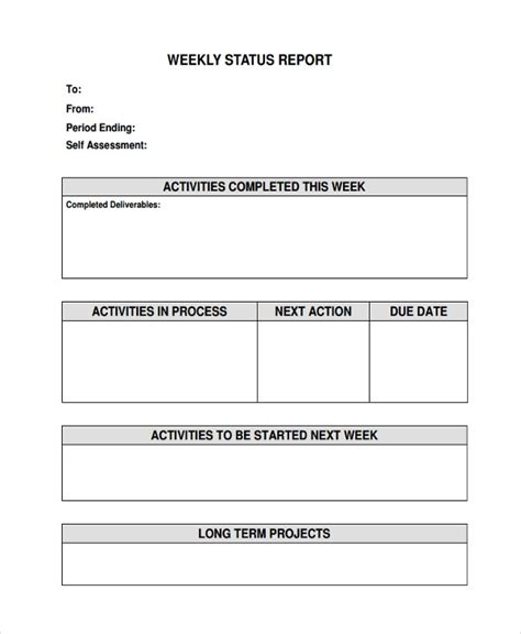 45 Sample Weekly Report Templates Word Pdf