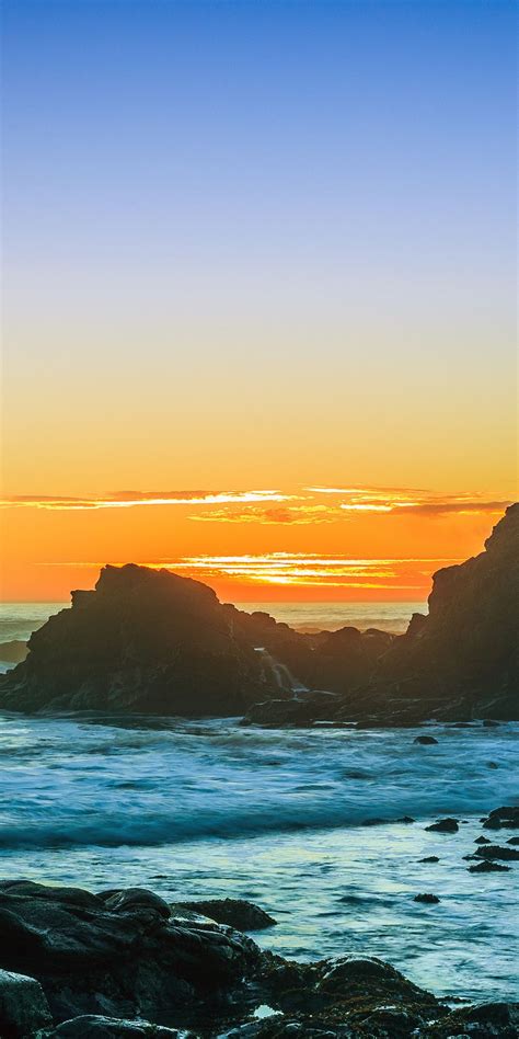 1080x2160 Sunset Coastal Beach Nature Wallpaper Iphone Wallpaper