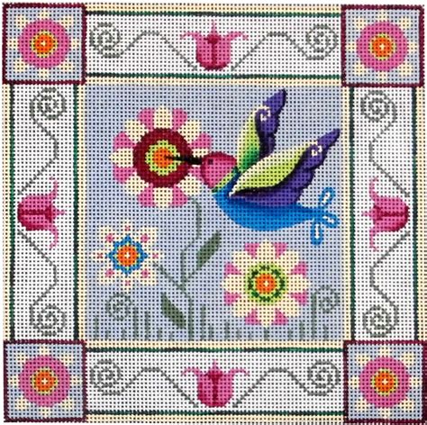 Needlepointus Hummingbird Hand Painted Canvas From Rebecca Wood Hand