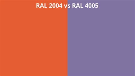 RAL 2004 Vs 4005 RAL Colour Chart UK