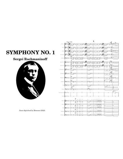 Symphony No1 Op13 Sergei Rachmaninoff Movement 1 Sheet Music For