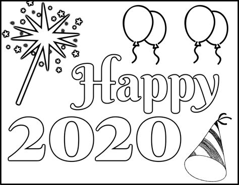 Baby yoda's new year's dinner. Happy New Year 2020 Coloring Pages - Coloring Home