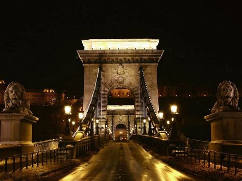 Travel Trip Journey Széchenyi Chain Bridge In Budapest Hungary