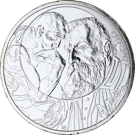 France 10 Euro 2017 Centenaire Du Décès Dauguste Rodin Silver