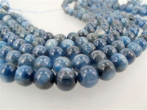 Silver Blue Kyanite Round Beads 8mm Top Quality Gemstone Etsy Blue
