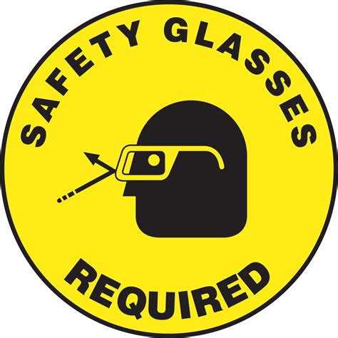 Safety Glasses Required Graphic Slip Gard Floor Sign Mfs208