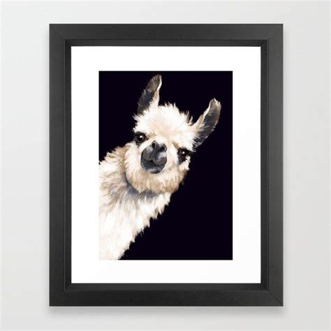 Buy Sneaky Llama In Black Framed Art Print By Bignosework Worldwide