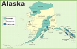 Alaska boroughs and census area map - Ontheworldmap.com