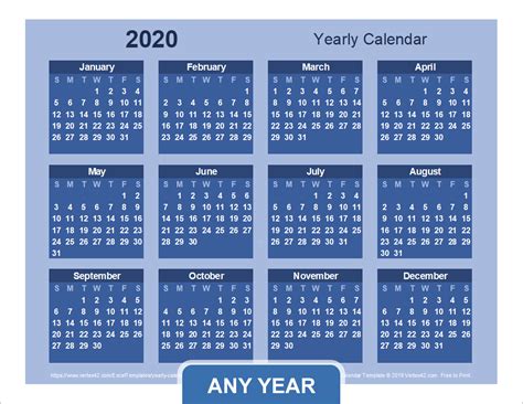 Yearly Calendar Template For 2016 And Beyond
