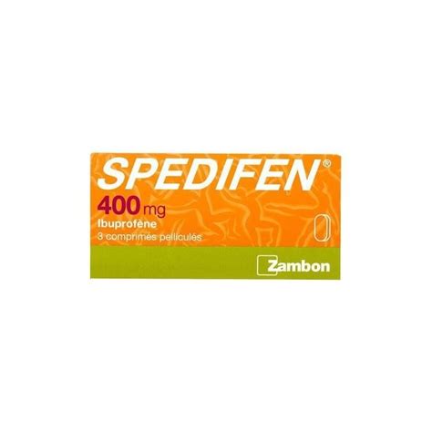 Zambon Spedifen 400mg Ibuprofène Fièvre Douleurs X3 Comprimés