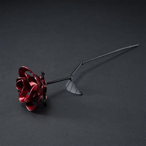 red and black immortal roses recycled metal roses steel rose sculptures welded rose art