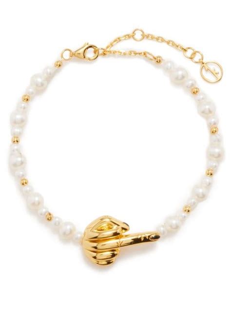 French For Goodnight Pearl Gold Plated Bracelet Anissa Kermiche