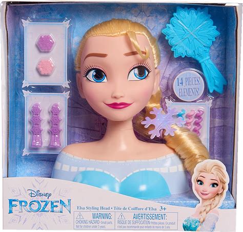 Frozen Styling Elsa Head Disney Hair 2 Princess Doll Deluxe Brush 14