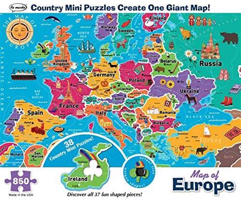 Re Marks Map Of Europe 850 Piece Puzzle With Country Mini Puzzles