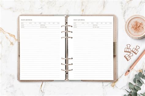 Printable Daily Journal Diary Pages Writing Blank Journal Etsy Uk