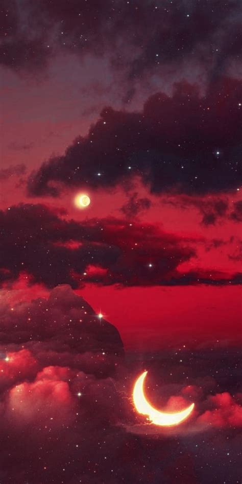 🔥 Free Download Red Sky Moon Wallpaper In Anime Scenery Wallpaper Dark
