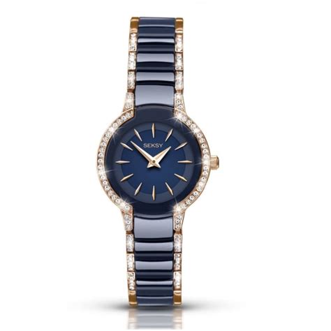 Seksy By Sekonda Entice Ladies Blue Ceramic Swarovski Crystal Watch