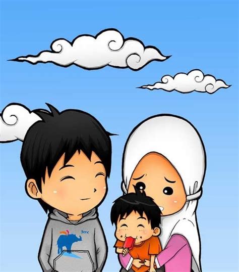 Cute animated couple cartoon ~ \u203f. Gambar Animasi Kartun Islami Lucu Kartun, Animasi, dan ...