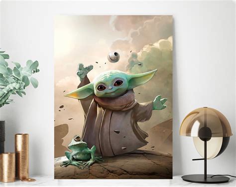 Baby Yoda Canvas Poster Disney Prints Canvas Prints Custom Etsy