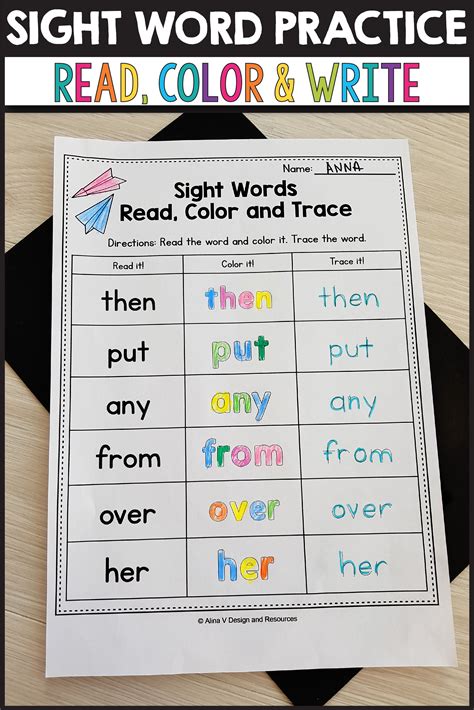 Sight Word Practice For Preschool Kindergarten And 1st Grade Read