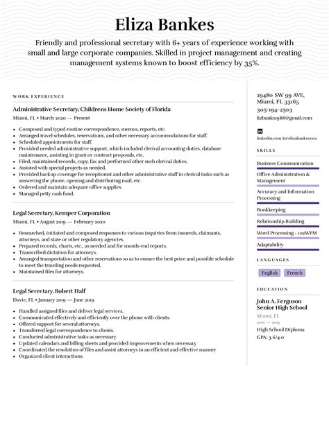 Secretary Resume Example And Writing Tips For 2022