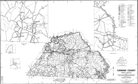 1990 Road Map Of Catawba County North Carolina