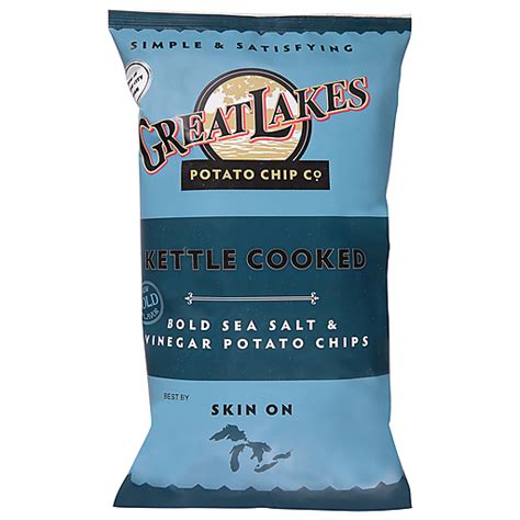 Great Lakes Potato Chips Bold Sea Salt And Vinegar Kettle Cooked 8 Oz