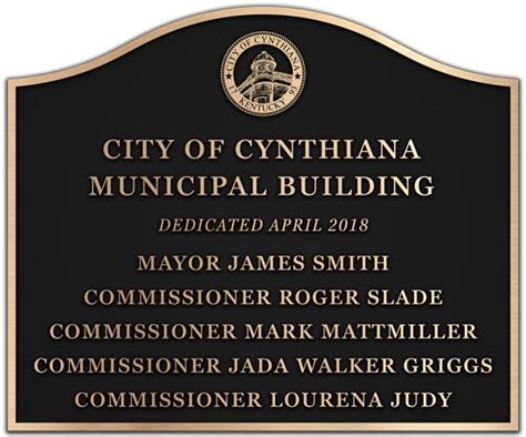 Municipal Building Dedication Plaques K Bronze