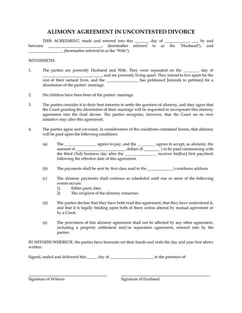 Ohio Divorce Forms Free Templates In Pdf Word Excel To Print