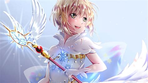 Desktop Wallpaper Angel Sakura Kinomoto Cute Anime Girl Hd Image Picture Background 2f3894