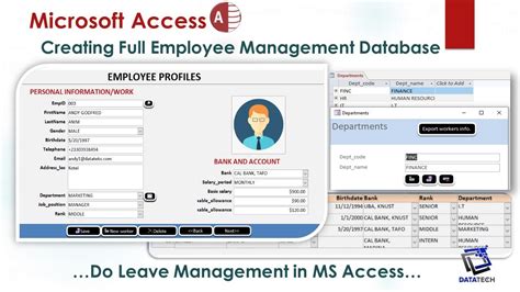 Creating Employee Management Database In Ms Access Full Lesson Leave