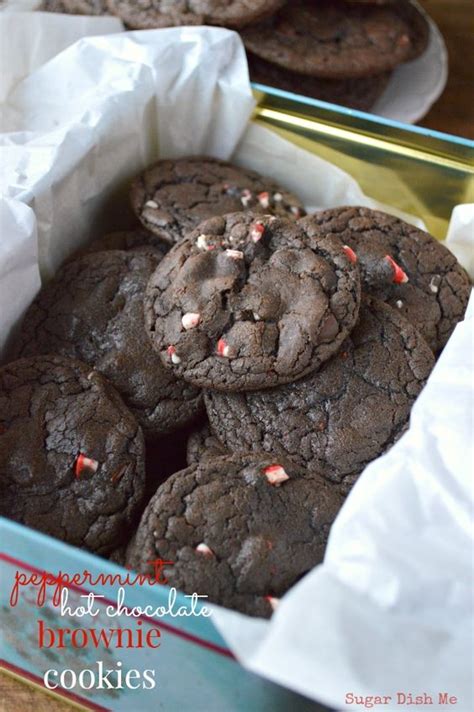Peppermint Hot Chocolate Brownie Cookies Moms Easy Recipe