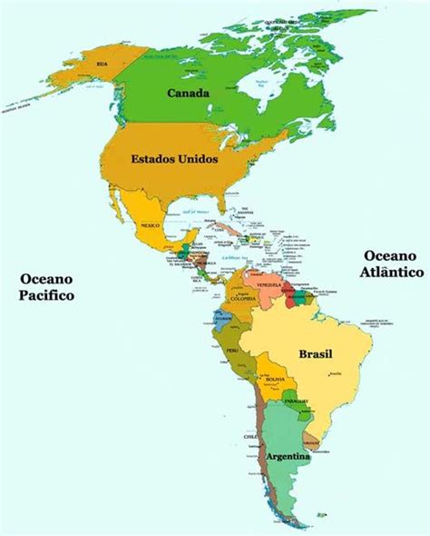 Mapa Da América America Map Geography Map World Map With Countries