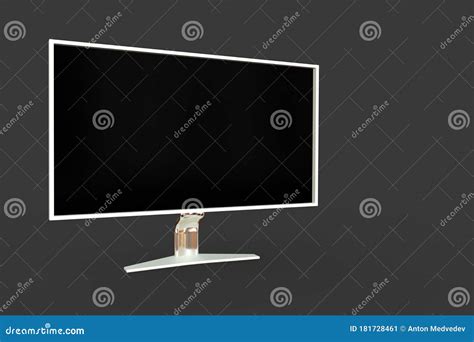 White Hi Tech Computer Display With Fictional Design Isolated On Grey