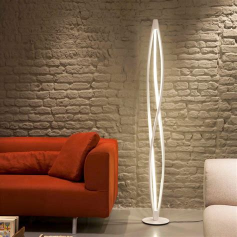 Twist Led Floor Lamp Silver Contempo Lights Touch Of Modern