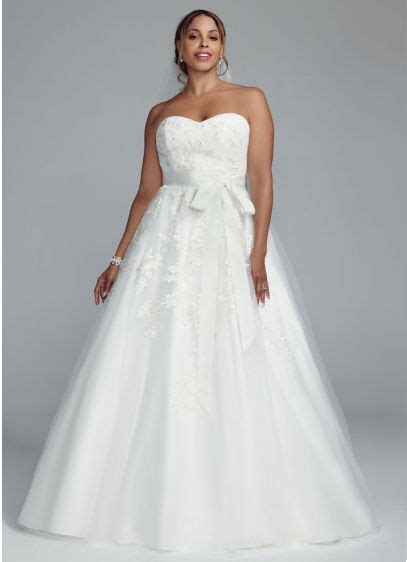 Strapless Tulle Ball Gown With Beaded Appliques Davids Bridal