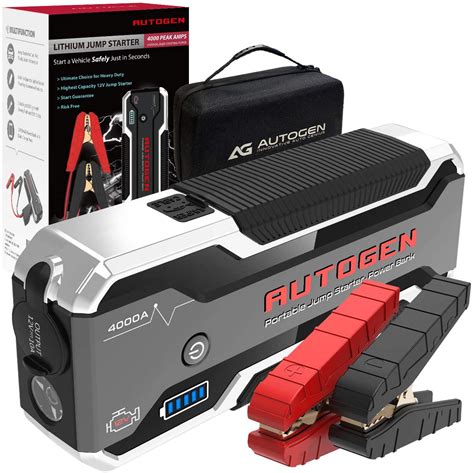 Check spelling or type a new query. AUTOGEN 4000A Car Jump Starter (10.0L+ Gas & Diesel), 12V Portable Battery Jumper Box Booster ...