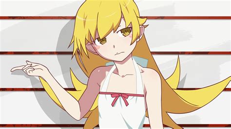 bakemonogatari blonde hair dress long hair monogatari series oshino shinobu ribbons vector