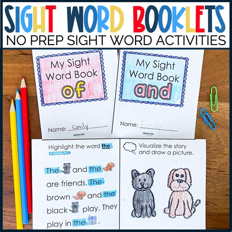 100 Sight Word Booklets With A Sight Word Passage Option For The First
