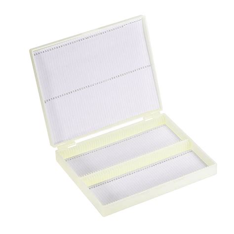 Uxcell 100 Place Abs Plastic Slide Storage Box Clear Fits 75x25mm
