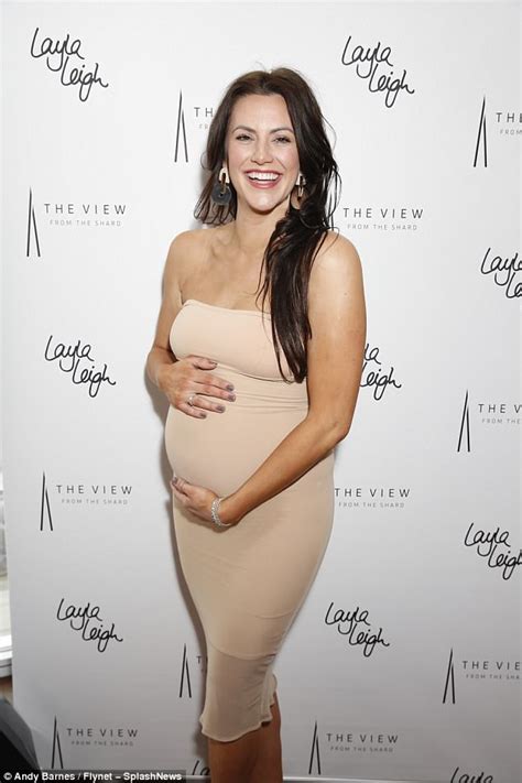 Jessica Cunningham Displays Her Bump In Figure Hugging Nude Dress Daily Mail Online