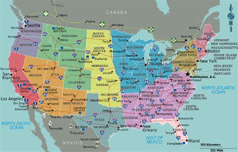 Usa Map Highways And Cities Weather Us Map