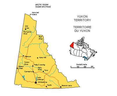 Yukon Territory Canada Province PowerPoint Map Highways Waterways Cities Maps For Design