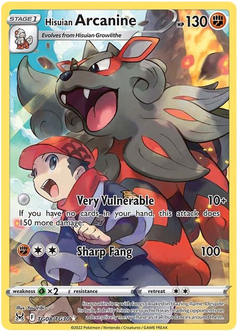 Hisuian Arcanine Lost Origin Trainer Gallery 8 Pokemon Card