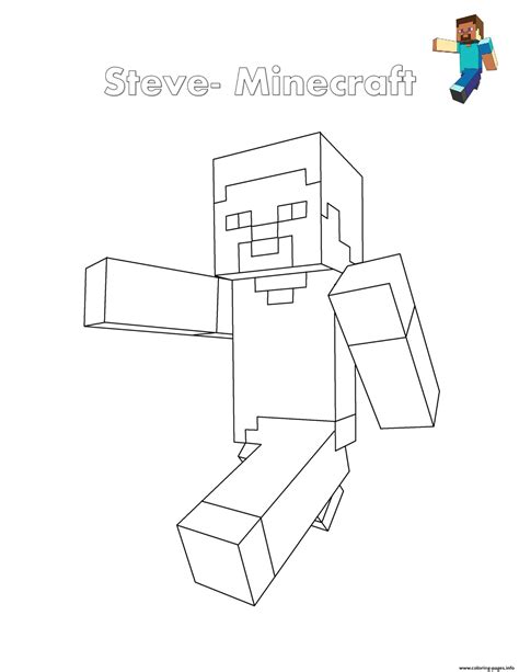 Steve Minecraft Coloring Page Printable