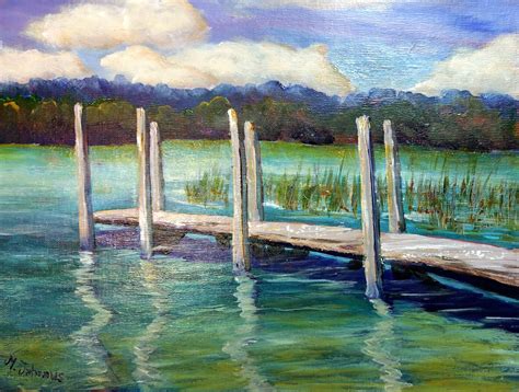 Leelanau Dock Lime Lake By Ducktoswangallery On Etsy Painting Lake