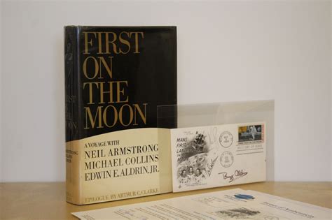 First On The Moon Us First Edition With A First Day Cover Handsigned