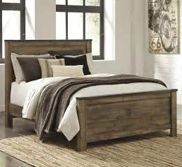 Signature Design By Ashley Trinell Rustic Look Queen Panel Bed Royal