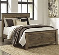 Signature Design by Ashley Trinell Rustic Look Queen Panel Bed | Value ...